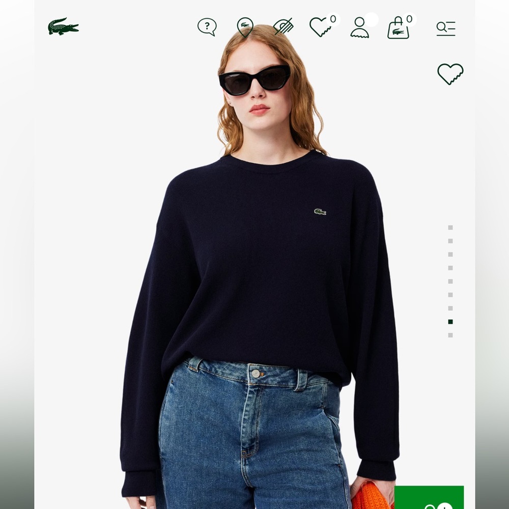 Lacoste Black Marino Wool Women’s Sweater Size 38 (US 6)